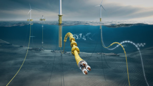 A dynamic power cable under waves, current and floater motions.